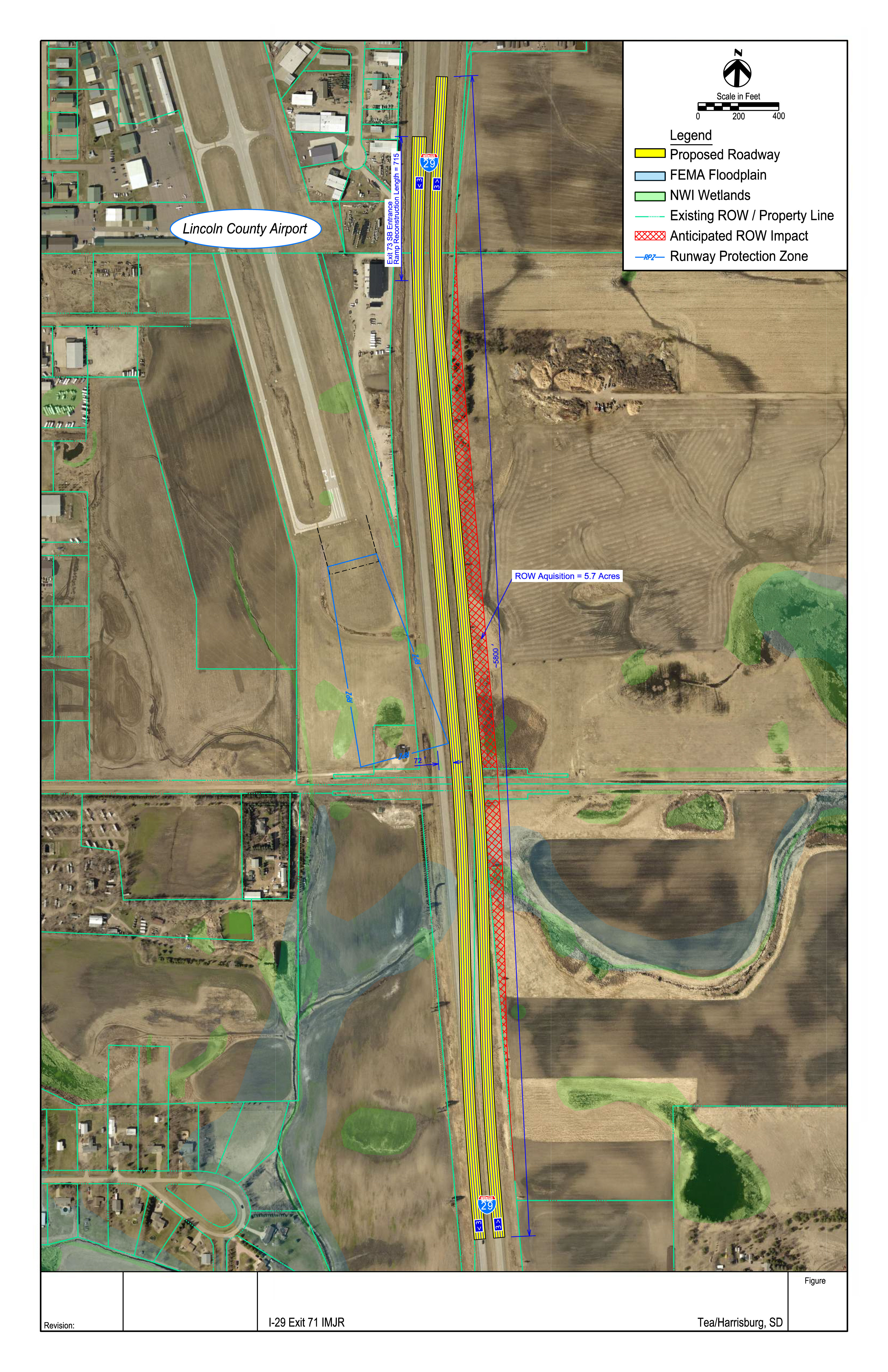This image shows a conceptual layout for County Highway 10/273rd Street. Details on the diagram include proposed roadway, roadway concept, raised median, sidewalk, removed access, existing right of way/property lines, anticipated right of way impacts, signalized intersections, stop condition intersections and yield condition intersections.